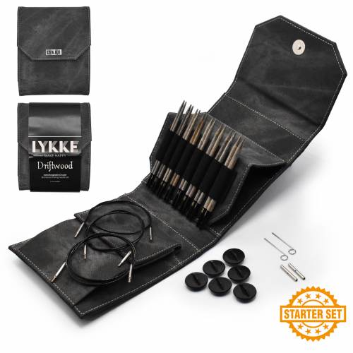 Lykke Driftwood Circular Needle Starter set 5" Grey Denim