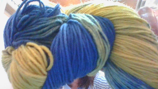 Wenweave Blue & Gold Marshmallow Worsted